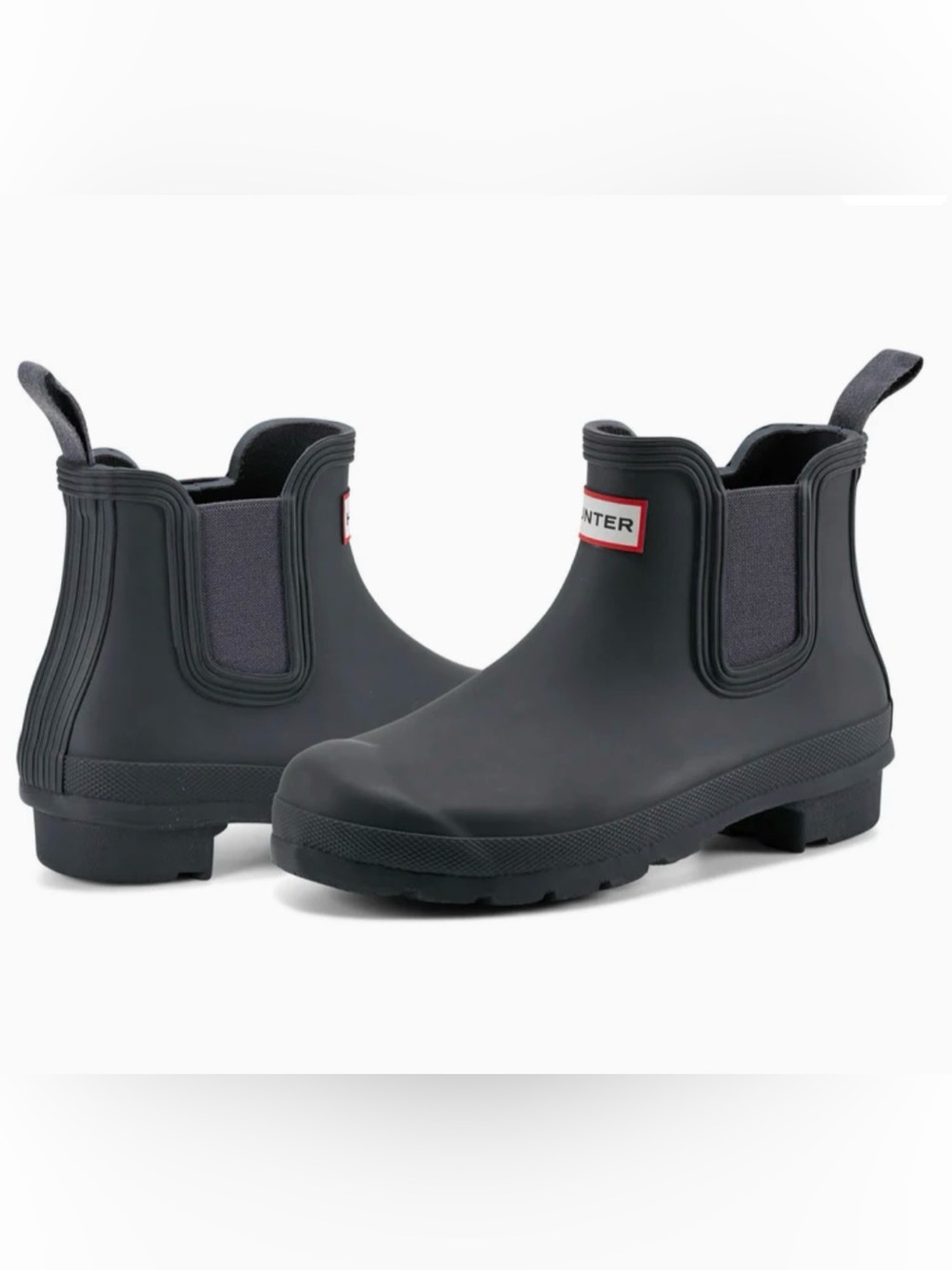 Women's Original Chelsea Boots Blue Slip-On Rubber Ankle Boots Navy/Hunter/Navy - Picture 7 of 11